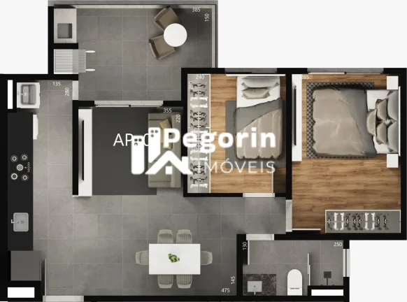 Imagem Apartamento à venda em Curitiba, Lindóia, com 2 quartos, 58,88m²