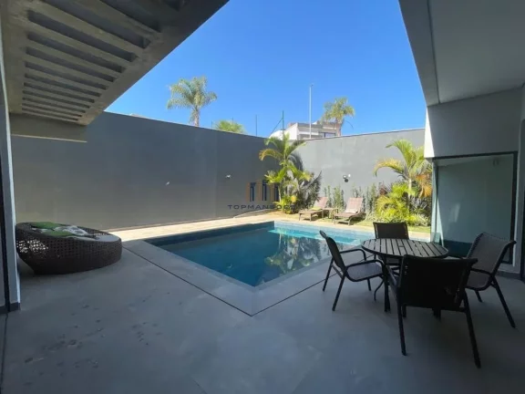 Imagem Excelente casa alto padrão mobiliada com piscina e spa, 3 suítes em Alphaville V