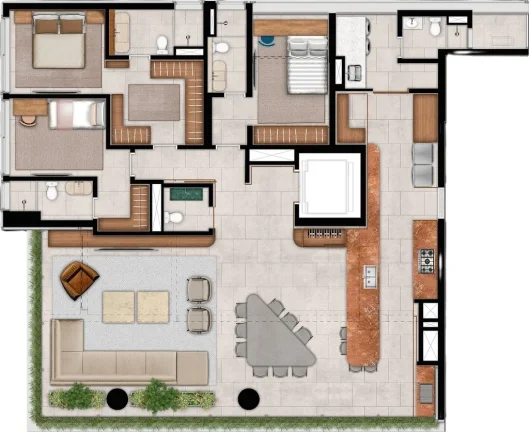 Imagem Um projeto grandioso, inspirado em empreendimentos de Nova Iorque. O verde rompe as fronteiras com a...