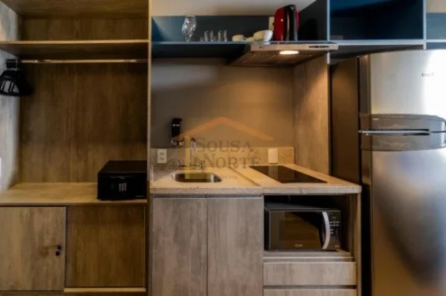 Imagem Apartamento tipo Studio, mobiliado,1 dormitório, banheiro social, sacada, oferecendo iluminação n...
