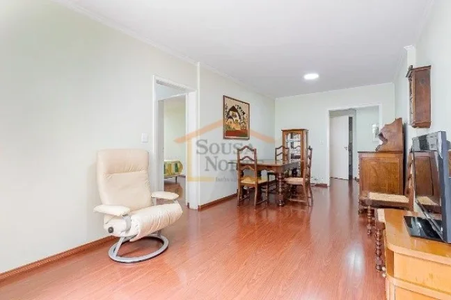 Imagem Apartamento 95m², dispõe de 2 dormitórios, 3 banheiros, sala dois ambientes, cozinha e area de se...