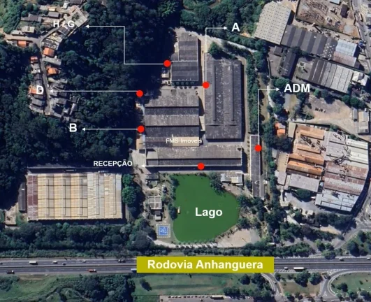 Imagem Locação de Galpão Industrial de Alto Padrão em Altos de Jordanésia - Cajamar/SP: 3 Salas, 6 Banheiros, 9 Vagas de Garagem - 2.616,30 m².