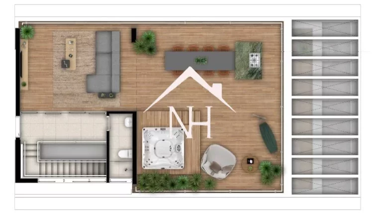 Imagem cobertura triplex de 348m c/ 3 suítes, (1 master com terraço), jacuzzi, 4 vagas, Academia, Salão de festas, Espaço gourmet, brinquedoteca, playground