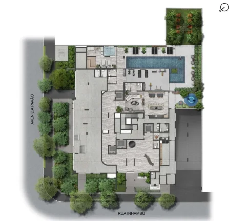 Imagem O Atmos Moema se destaca de todos os projetos residenciais do entorno. A torre baixa e as poucas uni...