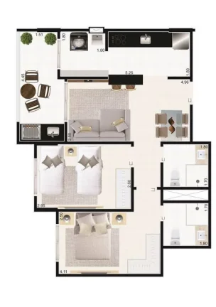Imagem APARTAMENTO COM 67.5 m² - JARDIM PRAIA GRANDE - MONGAGUA SP