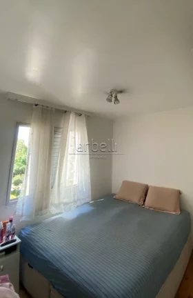 Imagem Apartamento com 54 M², 2 dormitórios, sala, 1 banheiro, área de serviços, cozinha, sacada e 1 va...