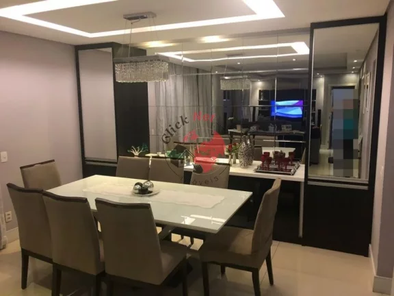 Imagem Lindo apartamento todo mobiliado à venda, em andar alto, no Centro, São Bernardo do Campo, com 3 suítes, 3 vagas, 155m².