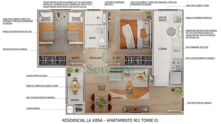 Imagem Apartamento nunca habitado à venda e locação - La Viena/MRV - Jardim Sabará