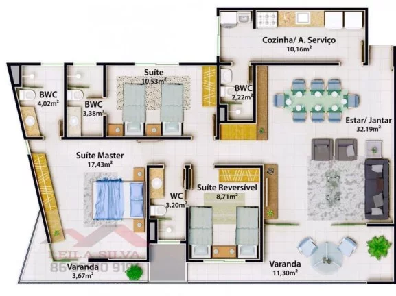 Imagem Apartamento 3 dormitórios para Venda em Teresina, Fatima, 3 dormitórios, 3 suítes, 3 banheiros, 2 vagas