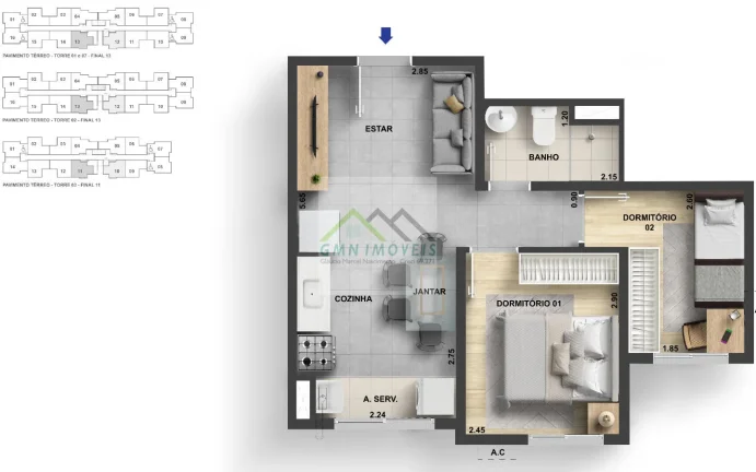 Imagem Parque Brito III - Apartamento 2 quartos