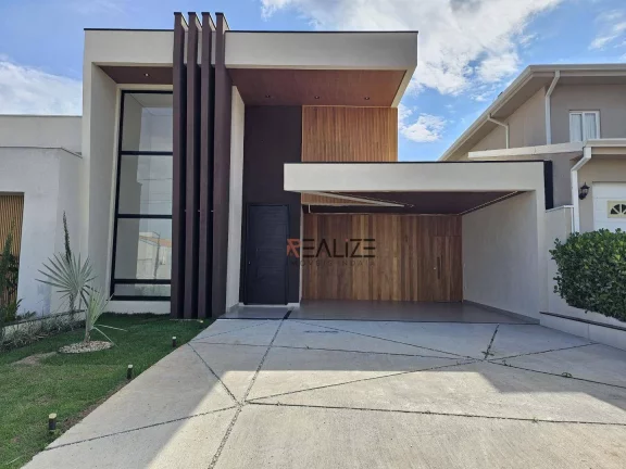 Imagem Casa térrea moderna com escritório e 3 suítes à venda, 195 m² por R$ 1.640.000 - Condomínio Fechado - Indaiatuba/SP