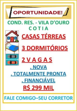 Imagem Casa em Condomínio para Venda em Cotia / SP no bairro Chácara Tropical (Caucaia do Alto)