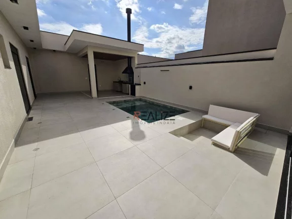 Imagem Casa térrea moderna com escritório e 3 suítes à venda, 195 m² por R$ 1.640.000 - Condomínio Fechado - Indaiatuba/SP