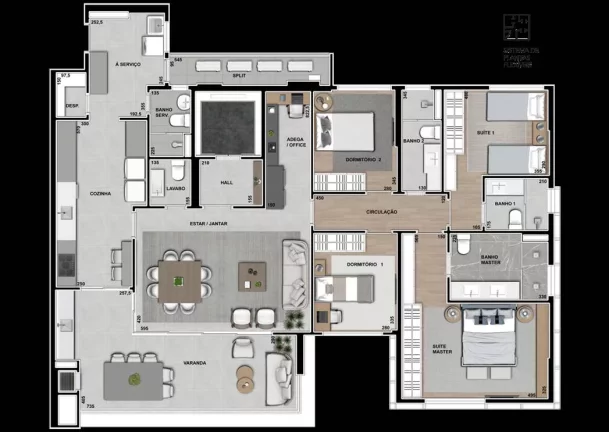 Imagem Authentique Plaenge - Apartamentos 193m² Com 3 Suítes Em Cuiabá