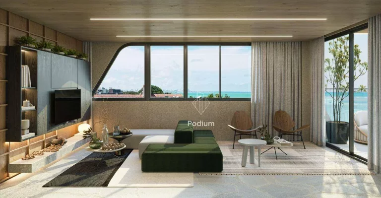 Imagem Apartamento com varanda/sacada pé na areia na praia de Areia Dourada / Cabedelo. -AP1584