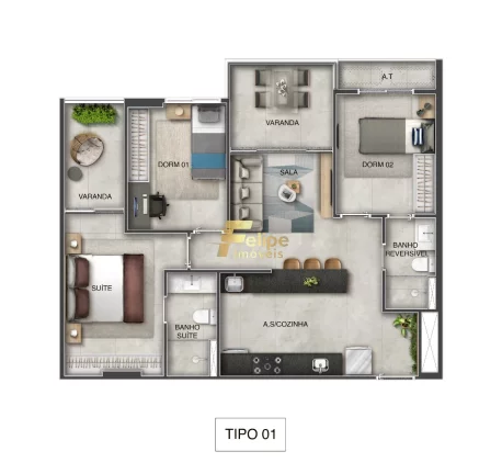 Imagem UM NOVO EMPREENDIMENTO DE 3 QUARTOS NA PRAIA DE ITAPARICA / VILA VELHA - ES