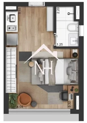 Imagem Studio de 26m na Vila Clementino com dormitório/estar, bicicletário, lobby, mirante, delivery space, lavanderia, churrasqueira, fitness