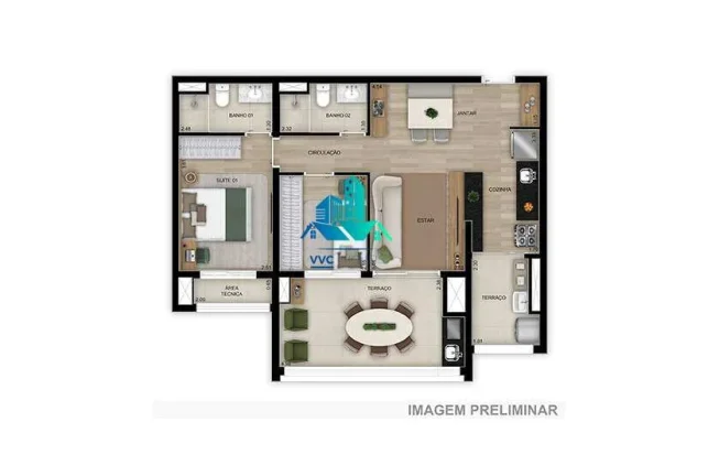 Imagem Apartamento à venda, no Belenzinho, com 2 quartos, 56m2, 1 vaga