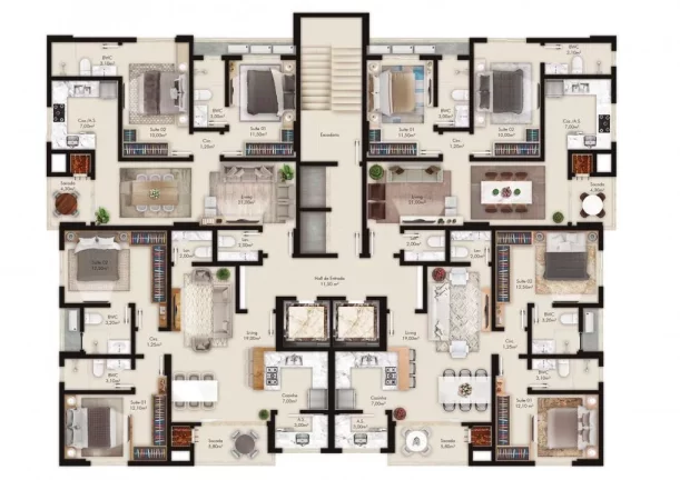 Imagem Apartamento na Planta para Venda em Porto Belo, Balneário Perequê, 2 dormitórios, 2 suítes, 3 banheiros, 1 vaga