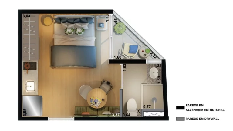 Imagem Apartamento com 1 quarto a venda em Santa Cecília São Paulo SP, comprar Apartamento com 1 dormitório a venda em Santa Cecília São Paulo SP, ap studio