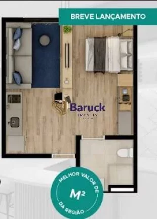 Imagem Studio com 1 Quarto à Venda, 24 m² em Campo Belo - São Paulo