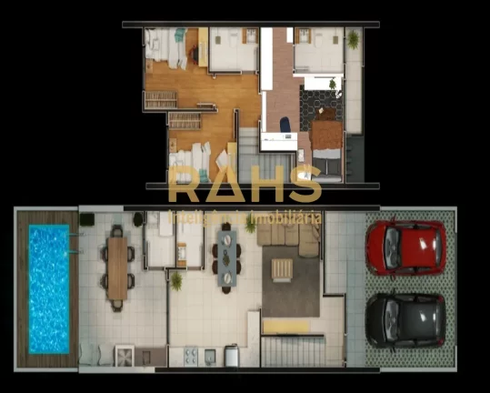 Imagem Sobrado Geminado Novo com ótimo padrão de acabamento e piscina instalada no bairro Iririú. Em ót...