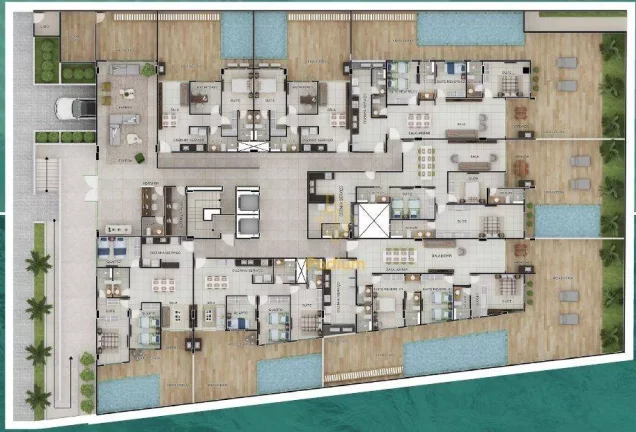 Imagem Apartamentos com varanda / sacada gourmet e pé na areia no Bessa - AP1411