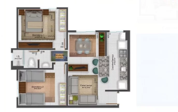 Imagem Apartamento 1 quarto no Residencial Internacional