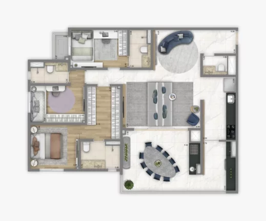 Imagem Living Grand Wish Jardim, apartamento à venda com 3 quartos em Bairro Jardim Santo André SP