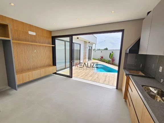 Imagem Casa de esquina em condomínio alto padrão, com 3 suítes e escritório à venda, por R$ 2.000.000 - Indaiatuba Interior de São Paulo