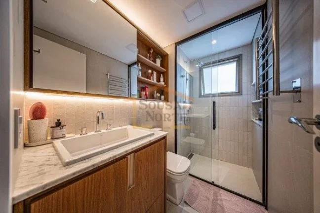 Imagem Apartamento com 109m², 2 dormitórios, sendo 2 suites, 3 banheiros no total e 2 vagas de garagem. P...