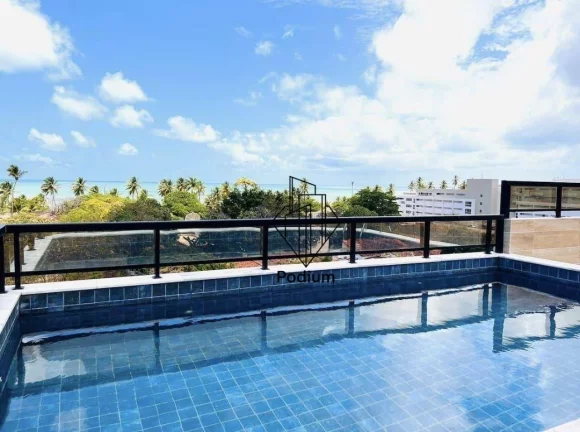 Imagem Flat mobiliado com área de lazer e vista para o mar da praia do Cabo Branco - FL0824.