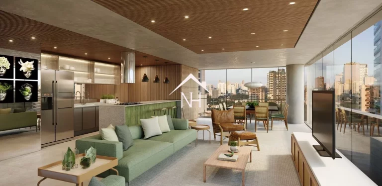 Imagem apartamento de 154m c/ 3 suites, terraço gourmet, hall privativo, depósito, 2 vagas, piscina, deck, solarium, sauna, salão de festas, churrasqueira