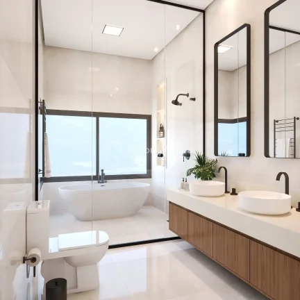 Imagem Sobrado novo à venda com 4 quartos sendo 4 suítes, todas com armários planejados, ar condicionado...