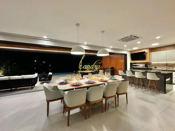 Imagem Sobrado Beira Lago, mobiliado e decorado com 05 suítes sacada/piscina