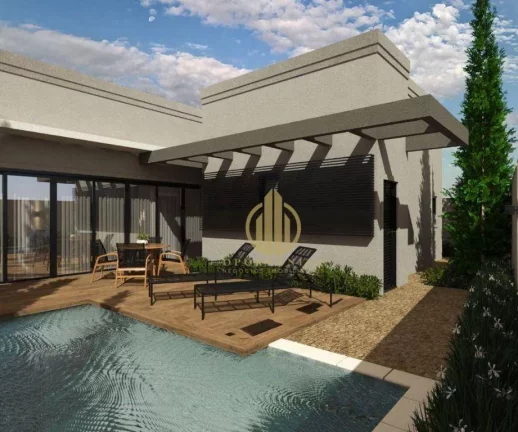 Imagem Casa com 3 suítes, escritório e piscina grande à venda- Condomínio Arara Azul - Ribeirão Preto/SP