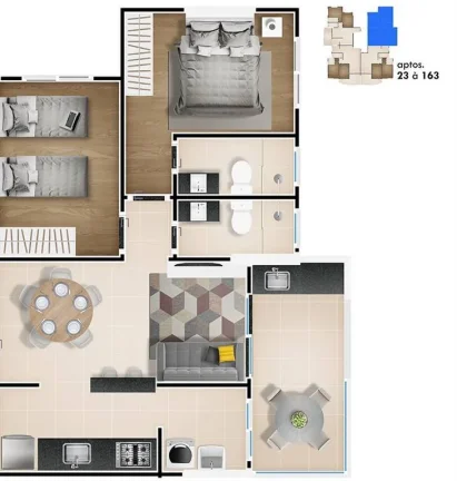 Imagem APARTAMENTO COM 70.03 m² - VILA ATLANTICA - MONGAGUA SP