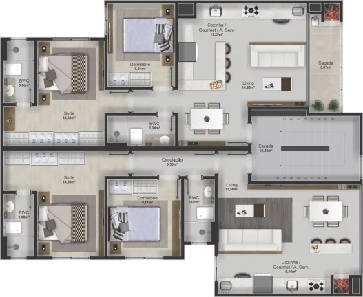 Imagem Caminhos do Mar - Apartamento à venda no bairro Nações - Balneário Camboriú/SC