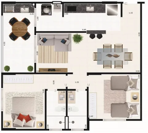 Imagem APARTAMENTO COM 77.3 m² - CENTRO - MONGAGUA SP