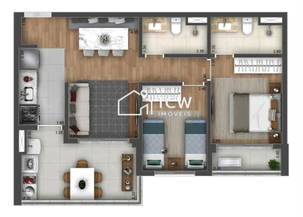 Imagem Apartamento à venda no bairro Brooklin - São Paulo/SP, Zona Sul