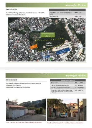 Imagem Venda de Área de 24.000m² no Jardim Maria Eneida, Mauá-SP