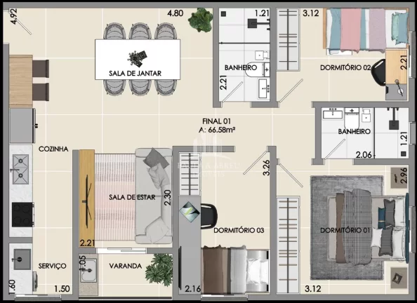 Imagem Apartamentos de 3 Dormitórios, 1 Suíte, à partir de 382 Mil, Na Vila Guarani, Mauá-SP