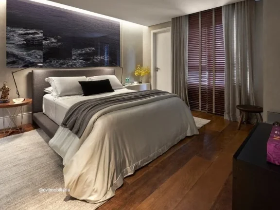 Imagem Apartamento com área total de 91,45m². A planta original era de 3 quartos, convertido em um aparta...