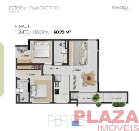 Imagem Apartamento à venda no Residencial Estoril da Fonseca Neto Empreendimentos no Tabuleiro, Camboriú