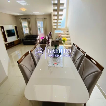 Imagem VENDA SOBRADO NO JUNDIAI MIRIM - Com 210m² - 03 dorms - 03 banheiros - Área de churrasqueira - 04 vagas de garagem - Fino acabamento.
