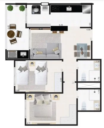 Imagem APARTAMENTO COM 67.5 m² - JARDIM PRAIA GRANDE - MONGAGUA SP