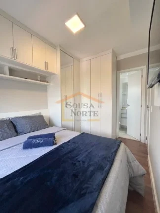 Imagem Apartamento mobiliado, 2 dormitórios, 2 banheiros (1 suite), sala, cozinha, área de serviço e var...