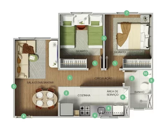 Imagem Rio Mar - Fase 2 - Apartamento à venda no bairro Santa Cruz - Rio de Janeiro/RJ