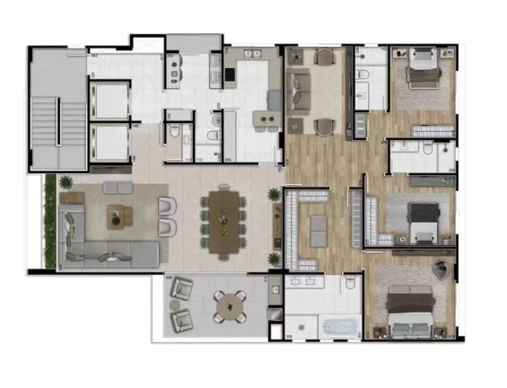 Imagem Apartamento para Venda em Curitiba, Cabral, 3 dormitórios, 3 suítes, 5 banheiros, 3 vagas