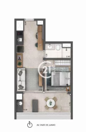 Imagem Apartamento com 1 dormitório à venda, 42 m² por R$ 850.000,00 - Vila Clementino - São Paulo/SP